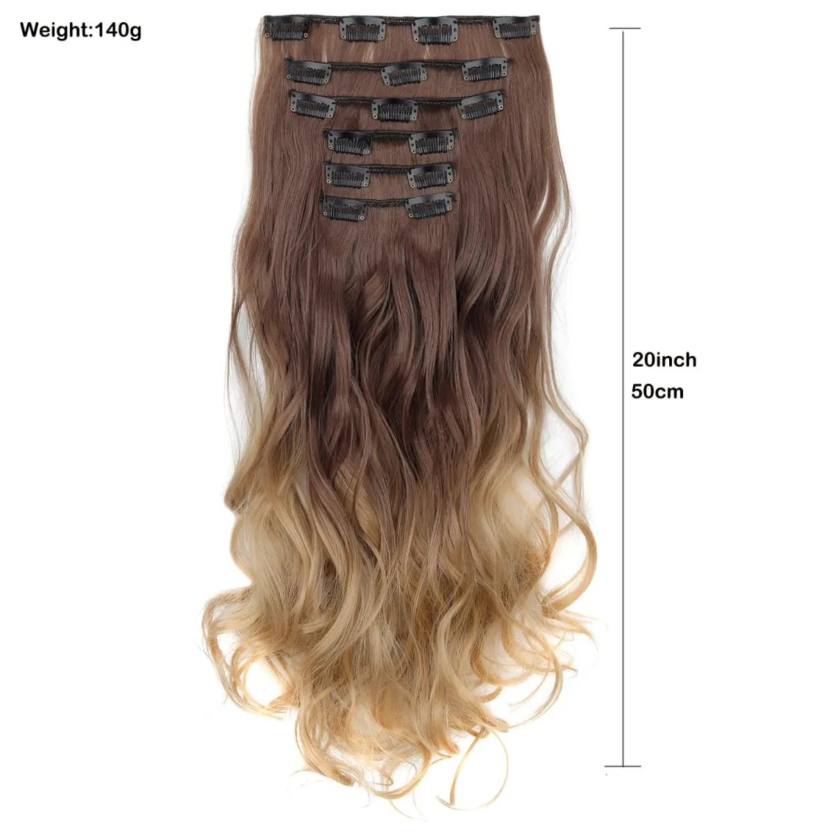 Clip In Hair Extensions 6pcs Full Head Long Wavy Curly Hairpieces Colorfull Synthetic Hair for Women’s Daily & Party Styling