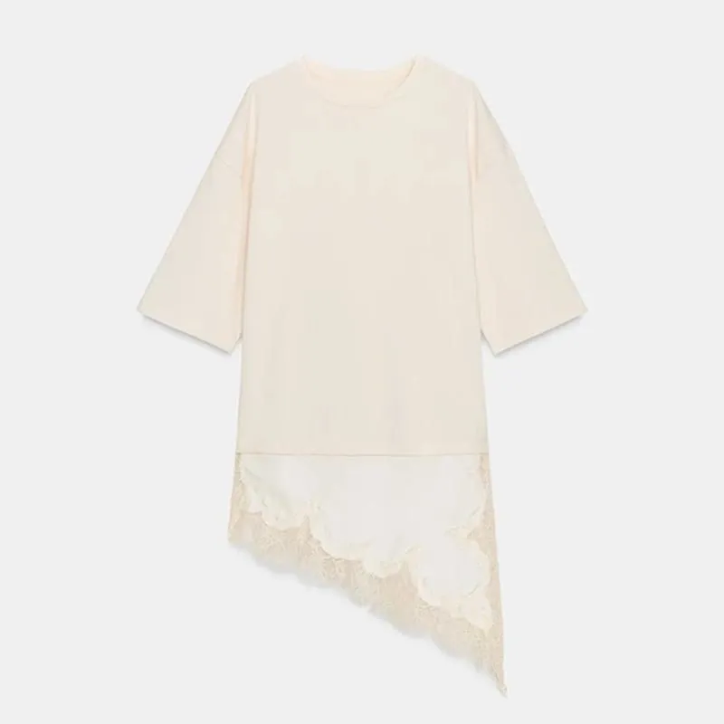 Elegant Lace Patchwork Short Dress Women See Through High Collar Flare Sleeve Party Dresses 2025 Autumn Lady Evening Robes