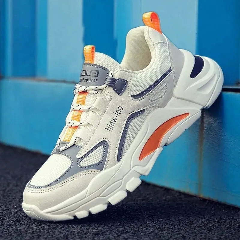 Spring 2026 Men's Trendy Breathable Mesh Sneakers Casual Running Dad Shoes Versatile Ins Style - New Arrival