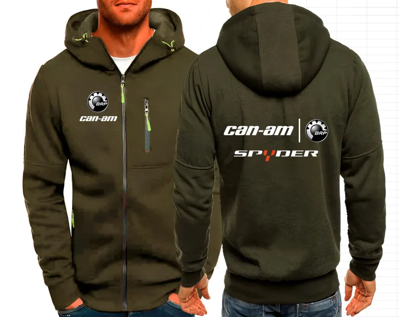 Can Am 越野 Brp Atv Commander Utv Outlander 連帽衫休閒連帽衫男款 CanAm 拉鍊連帽衫運動衫男上衣