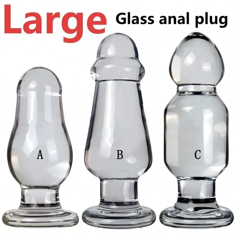 Large Diameter Glass Dildo Female Masturbator Male Prostate Stimulation Anal Expander Plug Adult Sex Toy for Enhanced Pleasure