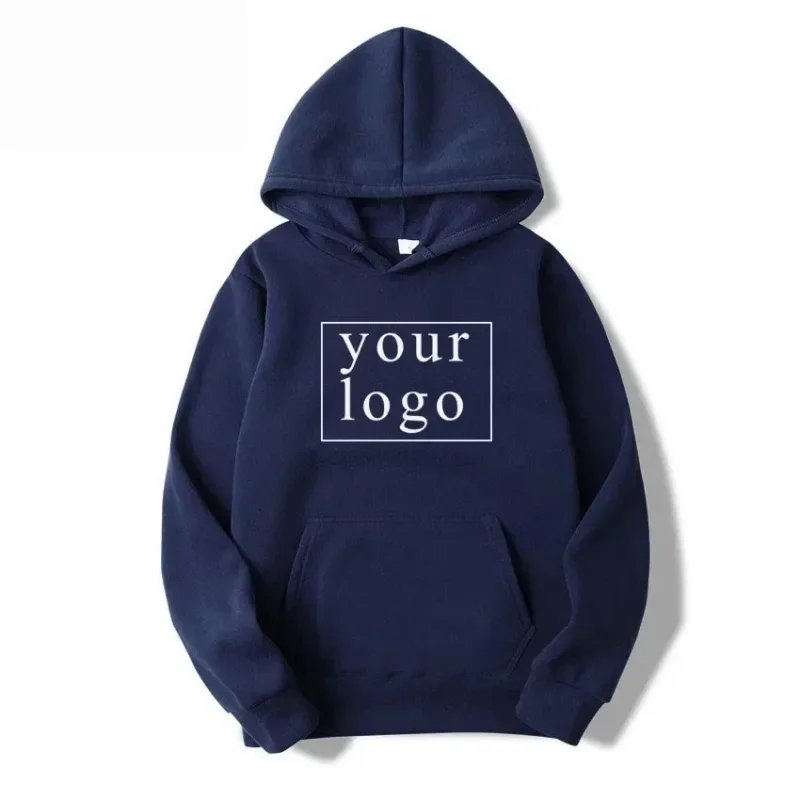 Hoodie DIY Teks Cetak Kustom Kasual Pria Wanita 2024 Logo Kustom Hoody Pribadi Hoodie Kustom Kaus Logo Teks