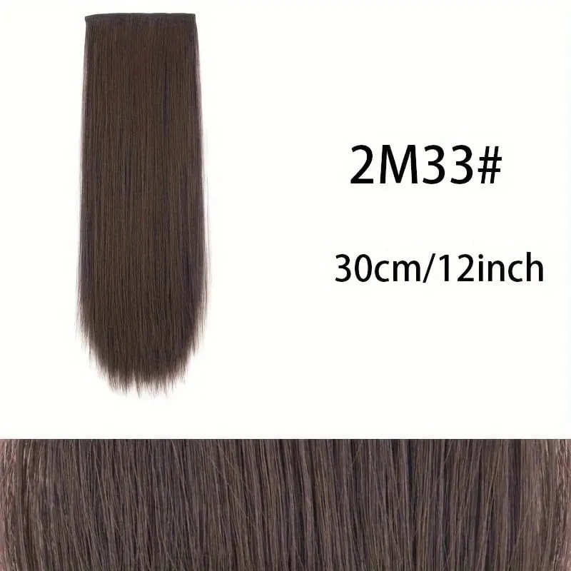 10cm/20cm/30cm Synthetic Short Straight Hair Pads Invisible Clip in Hair Extension Hair Top Side Cover 2 BB Clips Hairpiece