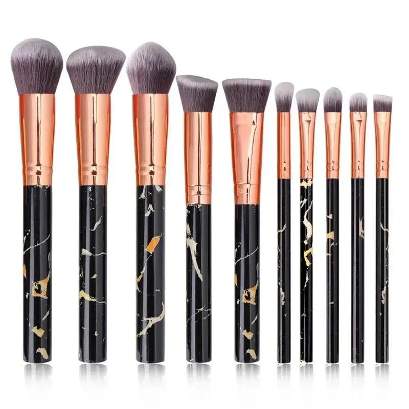 10/20Pc Marbling Handle Makeup Brushes Set Powder Foundation Eyeshadow Lip Blush Make Up Brush Set Professional Beauty Tools Kit
