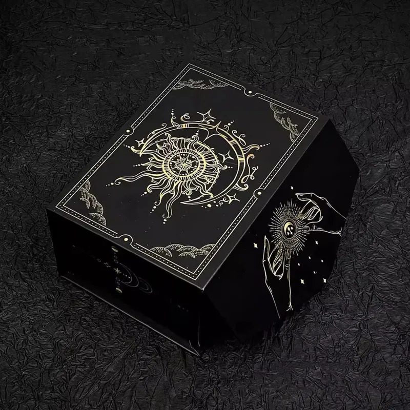 Magnetic Lid Tarot Card Box Portable Lightweight Storage Organizer Low-key elegant Playing Cards Jewelry Keepsakes storage box — image 4