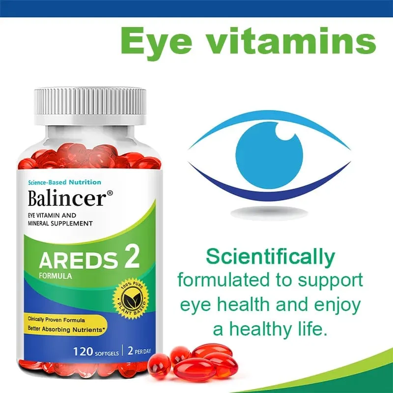 Eye Vitamin & Mineral Supplement Lutein Zeaxanthin Vitamin C E & Zinc Vision Eye Fatigue & Dry Eye Support 30/60/120 Capsules