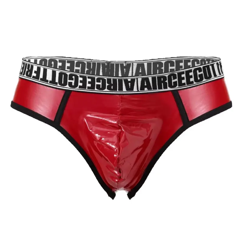 Pánské Krátké spodky z umělé kůže Sexy Mokrý vzhled Nízký pas Vyboulený Váček Kalhotky Spodní prádlo Plavky Plavky Šortky — image 16