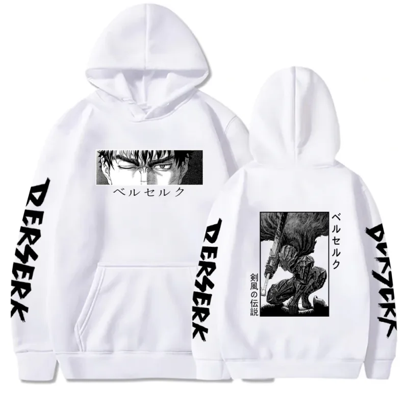 Berserk Zipper Hoodies Lalaki Babae Long Sleeve Sweatshirt Fleece Oversized Jackets Coats Nakakatuwang Berserk Japanese Anime Streetwear