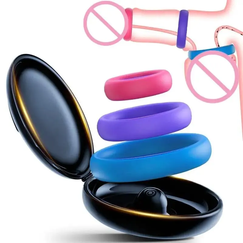 New 3Pcs Men Or Couples Reusable Silicone Cock Penis Rings Enlargers Erection Enhancing Long Lasting Ejaculation Adult Sex Toys