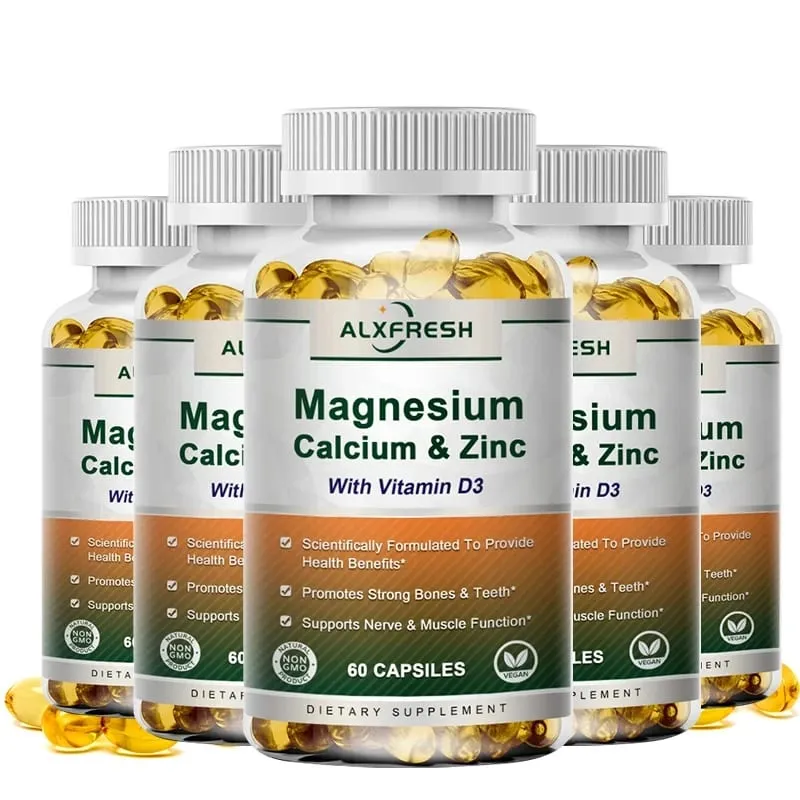 Alxfresh Calcium 1000mg Magnesium 400mg Zinc 25mg Vitamin D3 600 IU | Immune & Bone Nerve Support Health | Non-GMO | Gluten Free — image 1