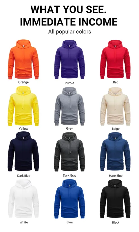 Personalized Customize Autumn Casual Sport Hoodie Men Fleece Team Basic Sweatshirts Street Office Top Daily Comfortable Workwear