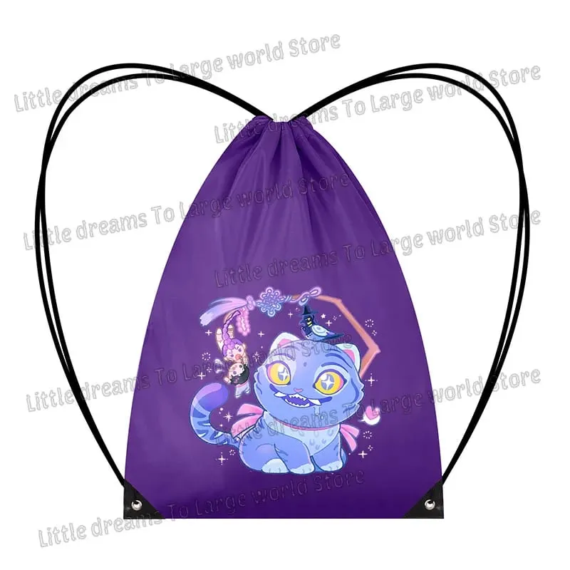Anime Figure Drawstring Bag Portable Backpack Large Capacity Gym Sports Clothes Organizer Storage Pouch Bundle Pocket Women Gift