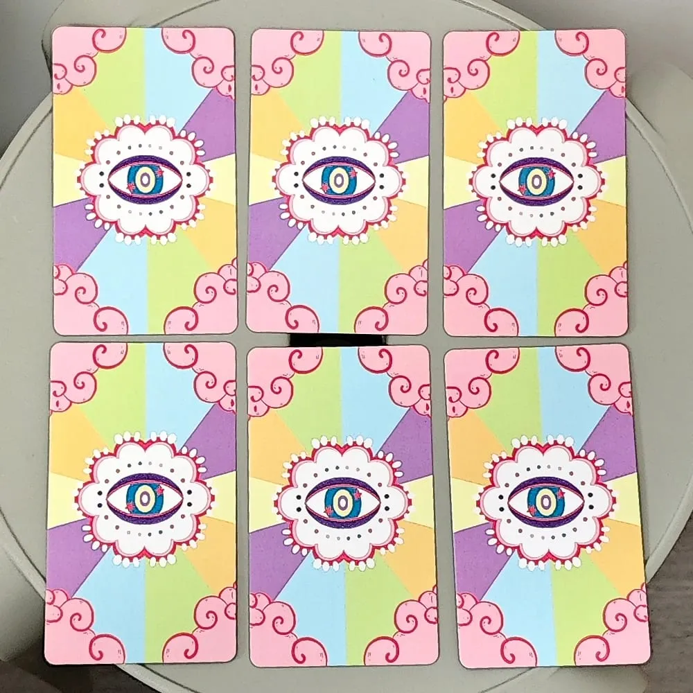 Pastel Prism Tarot Deck 78 Pcs Tarot Cards 10.3*6cm Imbued with The Soothing Tones of A Pink and Sky-blue Color Palette
