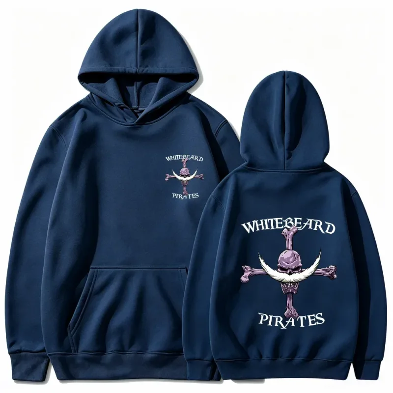 Sudadera con capucha de One Piece Whitebeard Pirates, sudadera con estampado, sudadera con capucha con estampado de anime Jolly Roger de Whitebeard