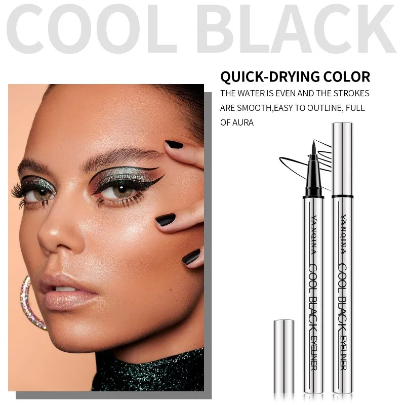 Quick-Drying Liquid Eyeliner Waterproof Smudge-Proof Long-Lasting Black Brown Ideal for Beginners Liquid Eye Liner Pen