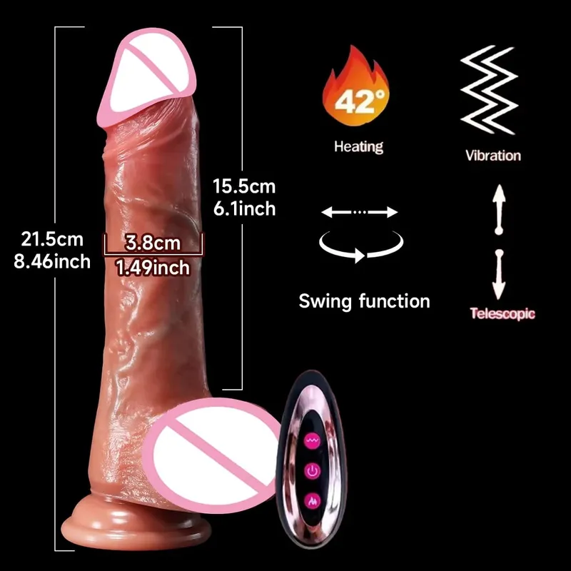 Realistic Dildos Telescopic Vibrator Adult Sex Toys For Women Masturbation Sex Toy Thrusting Dildo Vibration Heating Penis 18+