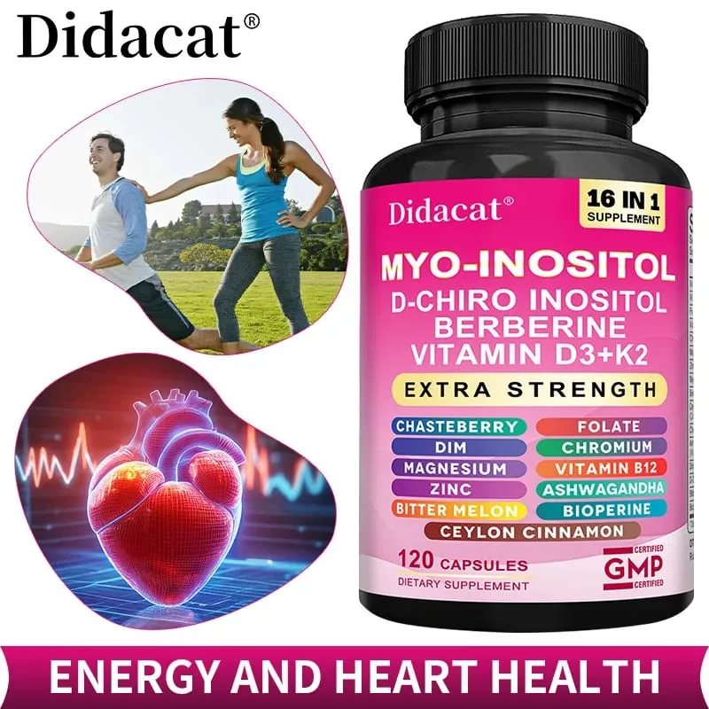 Myo Inositol Complex Capsules D-Chiro-Inositol & Vitamin D3 K2 Natural Daily Wellness Mood Relaxation & Body Vitality Support