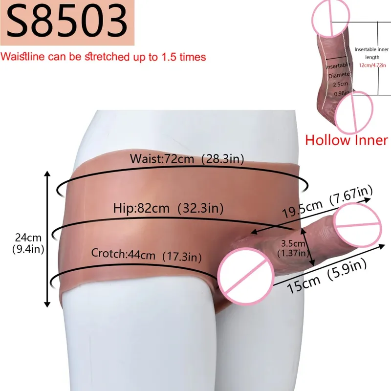 2 Colors Huge Hollow Dildo Pants High Waist Strap-On Penis Extender насадка на член For Men Delay Ejaculation Ultra Dildo
