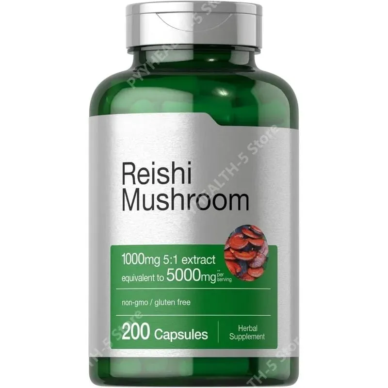 Reishi Mushroom Capsules | 200 Count | Non-GMO and Gluten Free Extract Supplement