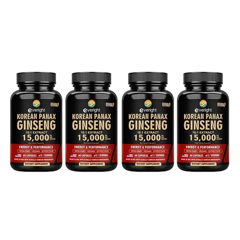 Red Korean Ginseng for Men’s Vitality & Performance – 10:1 Extra Strength Extract for Energy Focus & Productivity – Natural Ve