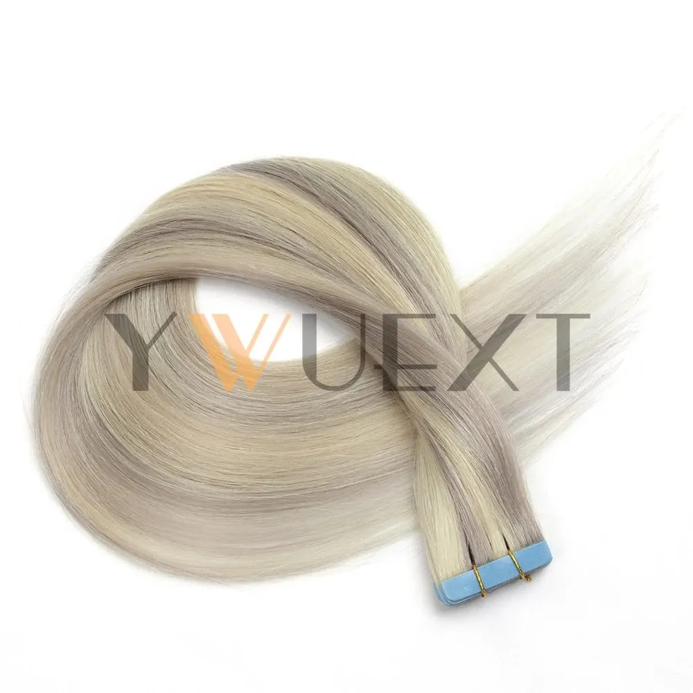 Real Human Hair Tape in Extensions 16'' 20'' Natural Straight High Light Seamless Tape Hair 20pcs On Double Sided Tape 30g/pack