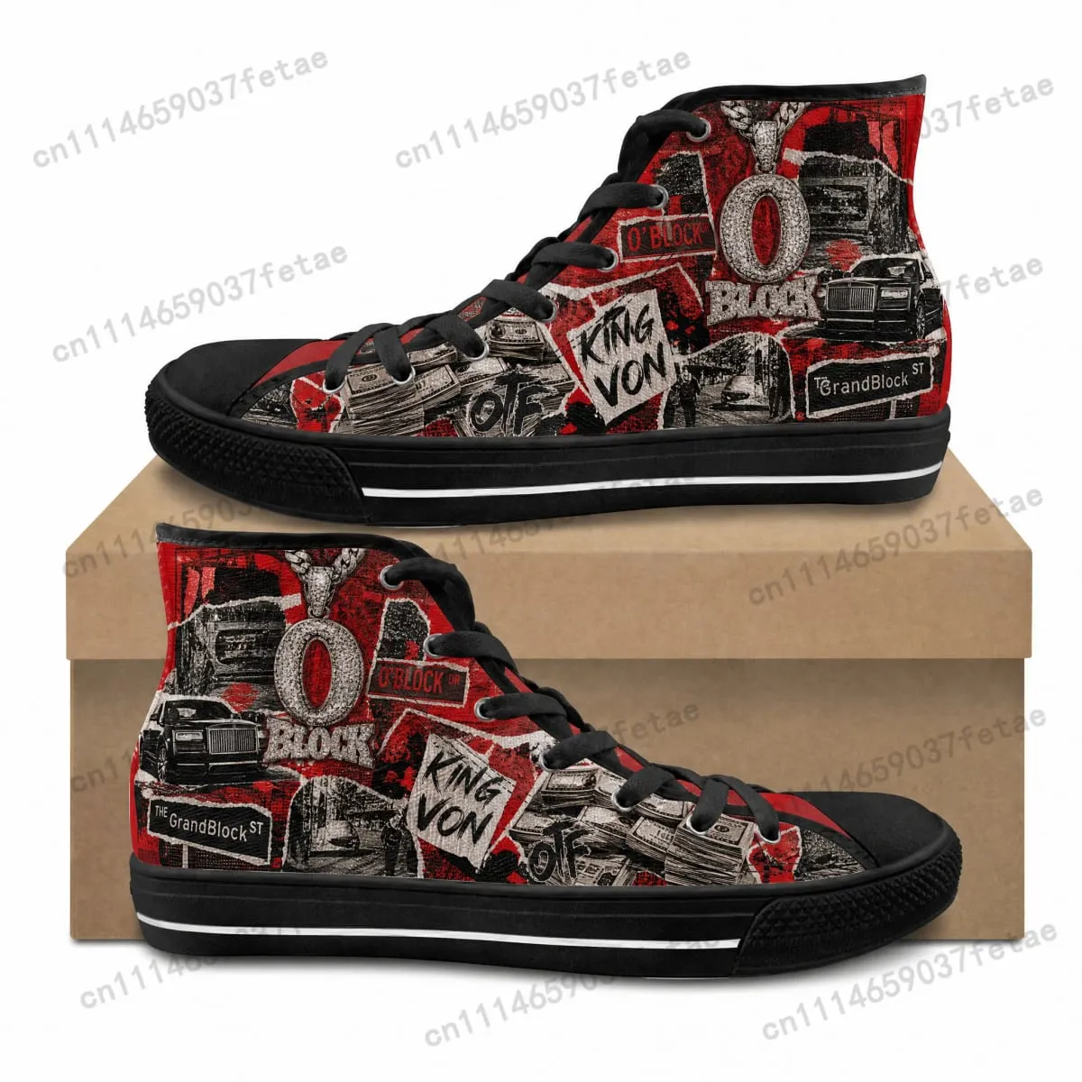 King Von High Top High Quality Sneakers Teenager Canvas Sneaker Mens Womens Ghana Hiking Casual Custom Shoes