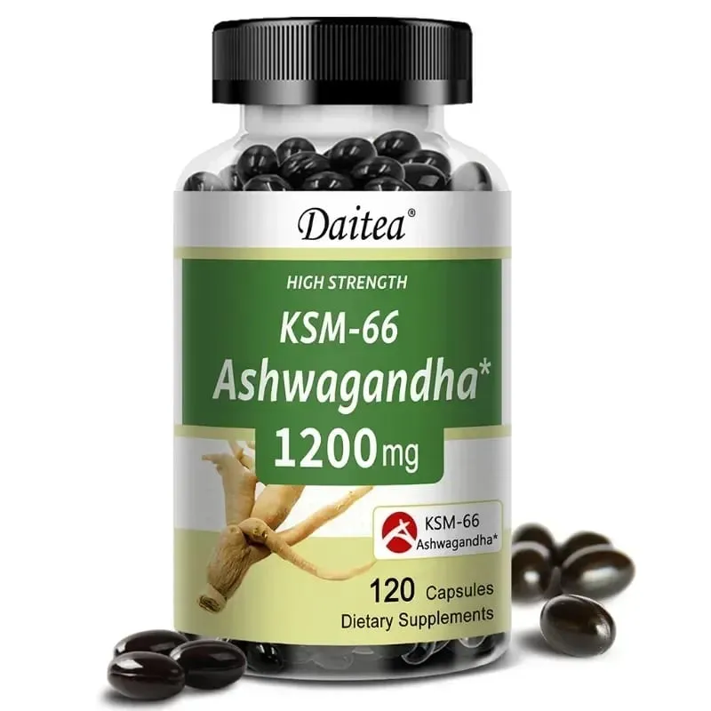 KSM-66 Ashwagandha 1200mg Capsules Stress Relief Energy Focus Muscle Recovery & Mood Support Improves Athletic Performance