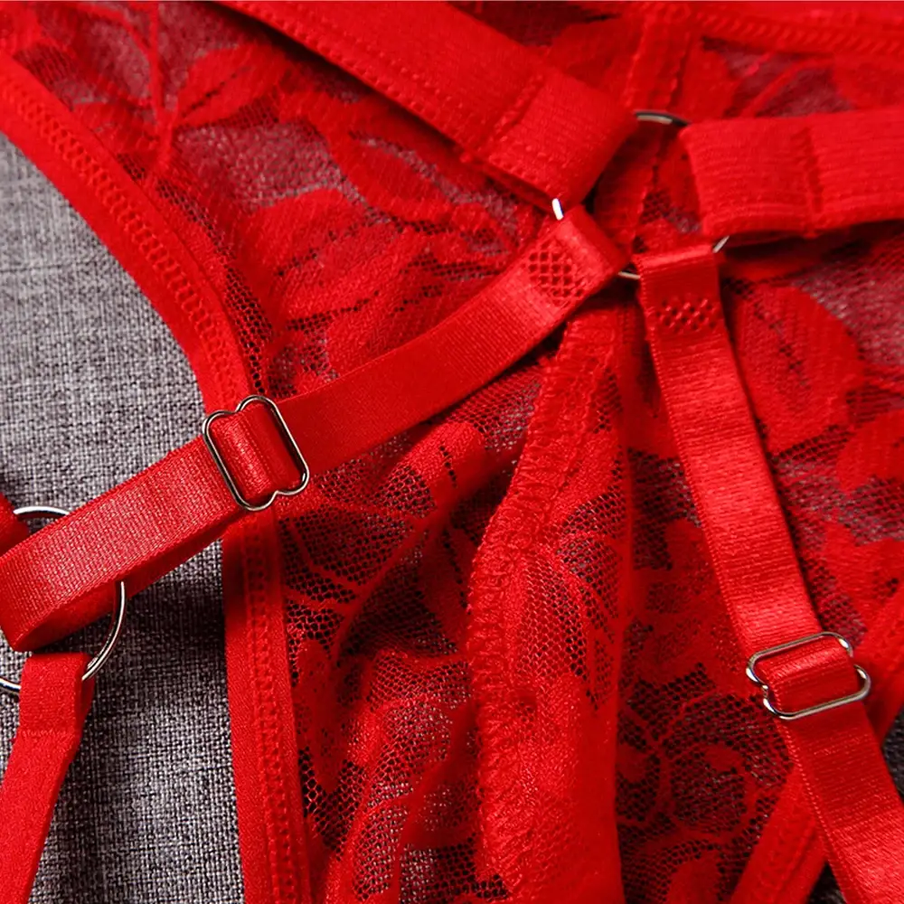 Sous-vêtements Sexy pour hommes, string, Lingerie exotique, culotte en dentelle transparente, pochette ajourée, motif floral, ceinture réglable — image 5