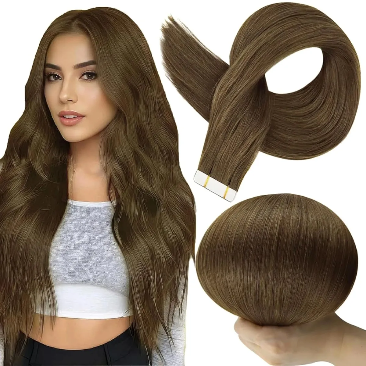 [Nova cor] fita de brilho completo em extensões de cabelo humano brasileiro remy extensões de cabelo reto 20 peças 50g para mulheres