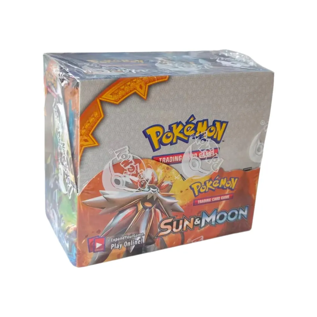 Pokemon TCG SUN & MOON Booster Box 36 Packs English Sealed Display Box Collectible Trading Card Game for Kids gift