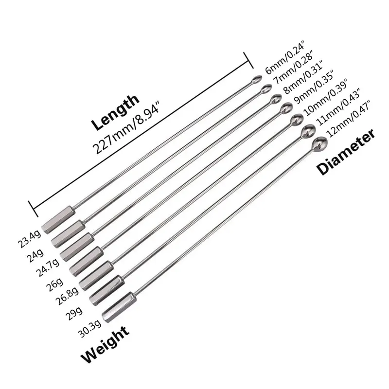 7 Size Metal Penis Plugs Urethral Massage Prostate Masturbation Men's Sex Toys Urethral Wand Dilatation Male Urethral Plug