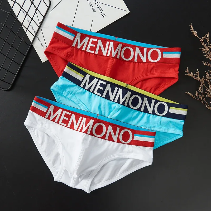 nya herrunderkläder i ren bomull sexiga slimmade modeunderkläder för män Låg midja Sport ungdomskalsonger