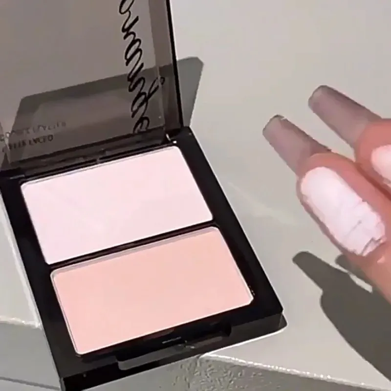 Two Color Highlight & Eye Shadow Powder Delicate Natural Lightweight Matte Finish Eyeshadow Soft Focus Face Brightening Makeup