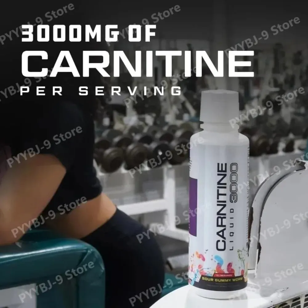 L-Carnitine Liquid 3000mg Sour Gummy Worm Flavor 31 Servings Fitness Supplement Amino Acid Drink Energy & Metabolism Support