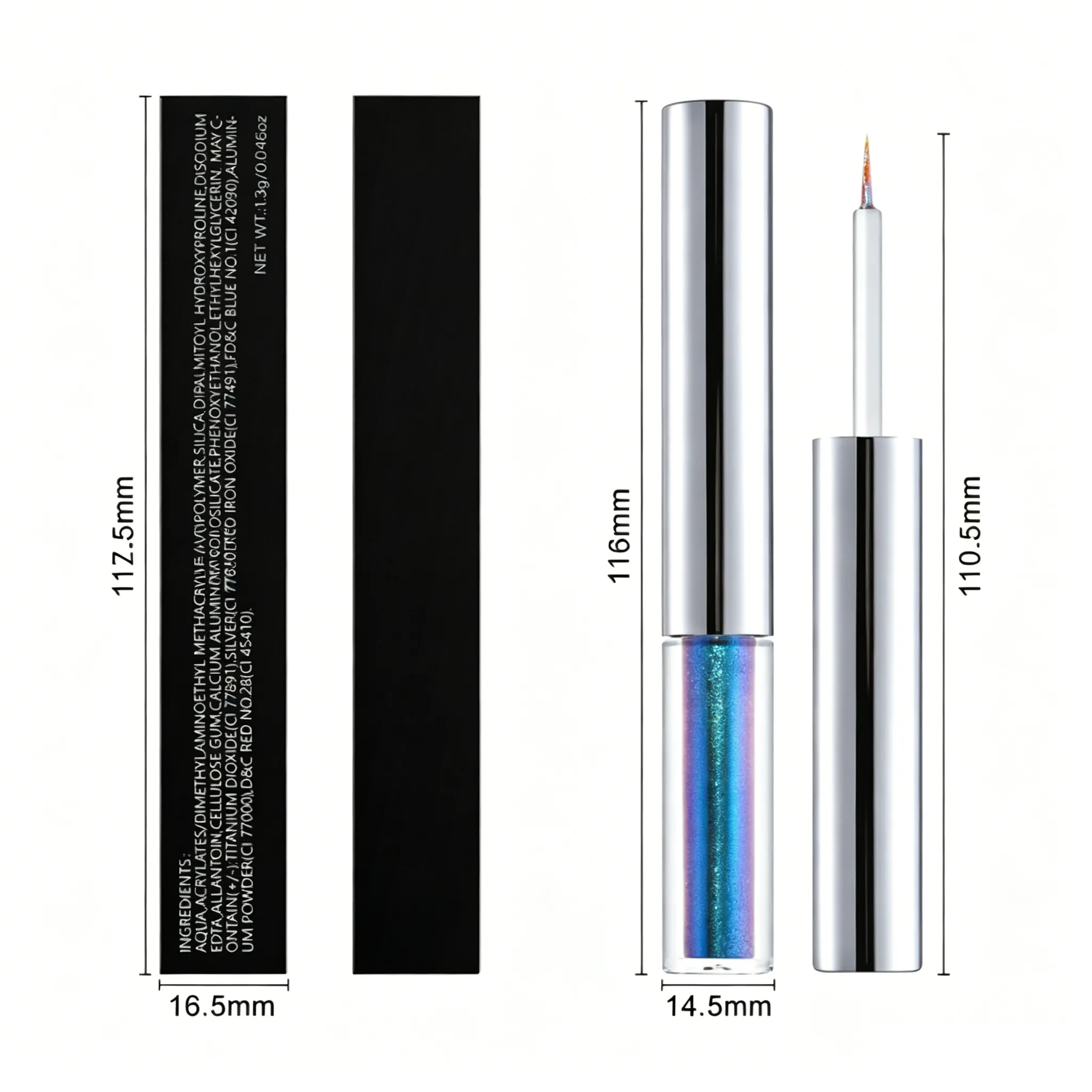19 Colors Holographic Chameleon Liquid Eyeliner Metallic Glitter Color-Shifting Eye Liner Long Lasting Waterproof Eyes Makeup