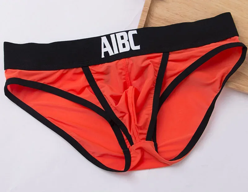 Ice Silk Underwear For Men Big Pouch Open Front Briefs Low Rise Underpants Gun Separation Breathable