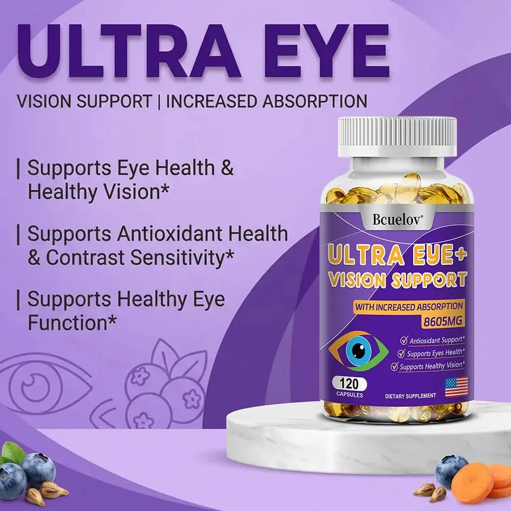 Συμπλήρωμα βιταμινών ματιών 9 σε 1 - Lutein Zeaxanthin Blueberry Dry Eyes Eye Fatigue Ωχρά κηλίδα & Υποστήριξη νυχτερινής όρασης για ενήλικες