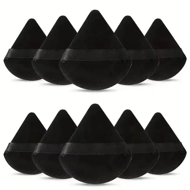 2/5/10Pc Black Triangle Powder Puff Facial Makeup Sponge Soft Velvet Cosmetics Puff Mixer Beauty Foundation Soft Skin-Friendly