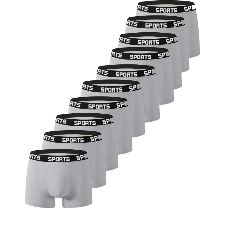 10PCS/Pack Men SPORTS Boxer Shorts Underwear Comfort Trend Panties Man Simple Breathable Underpants Sexy Male Intimate Panties
