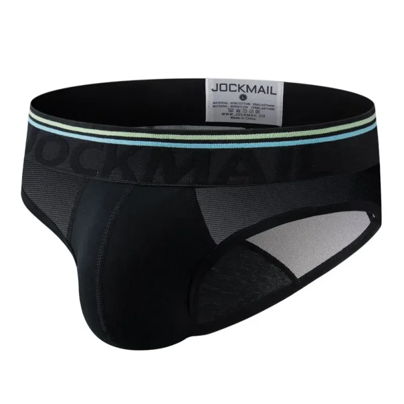 Jockmail Celana Dalam Pria Seksi Celana Dalam Katun Rendah Naik Renda Benang Jaring, Celana Pendek Musim Panas Sejuk Calzoncillos Hombre Slip
