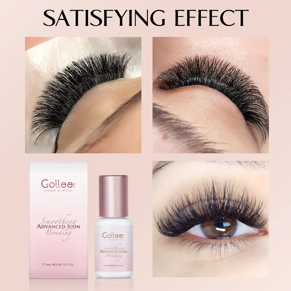 Gollee 0.5-1s Drying Eyelash Extensions Glue Latex-free Lashes Glue Professional Waterproof 6-8 Weeks Eyelash Extension Supplies