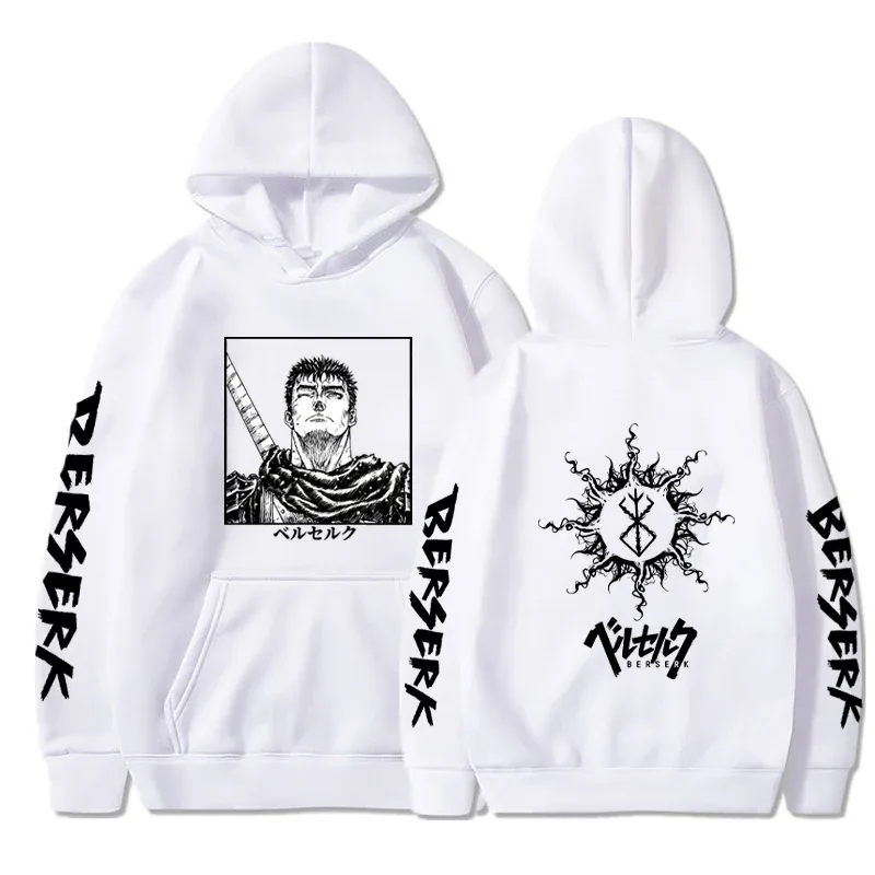 Berserk Zipper Hoodies Lalaki Babae Long Sleeve Sweatshirt Fleece Oversized Jackets Coats Nakakatuwang Berserk Japanese Anime Streetwear