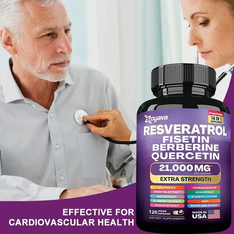 Capsule di estratto di resveratrolo - Benefici Immunità Antiossidanti Salute cardiovascolare Promuove la pelle liscia