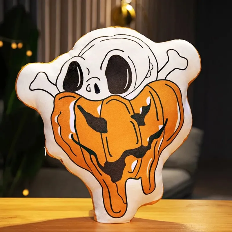 Halloween Ghost Pumpkin Pillow 35‑40cm Soft Stuffed Plush Cushion for Home Decor and Party