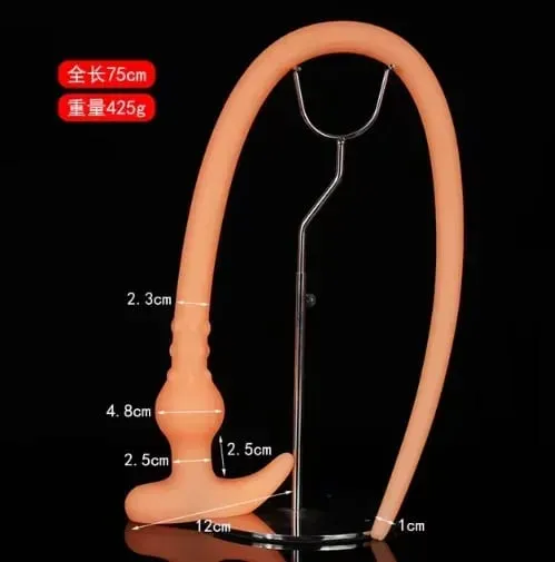 Super Long Anal Plug Whip Silicone Wearable Butt Plug Hollow Enema Vaginal Cleaning Dildos Deeper 18+ Adult Sex Toys for Couples