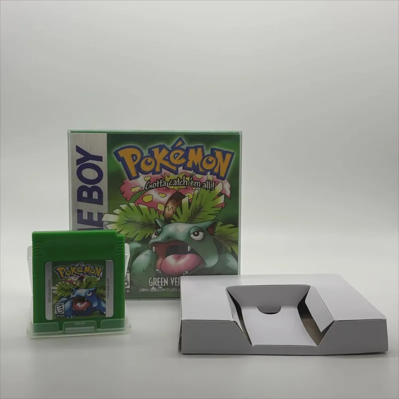 Pokemon Series Blue/Crystal/Gold/Green/Red/Silver/Yellow GBC Game in Box with Manuals for Video Game Cartridge USA Version