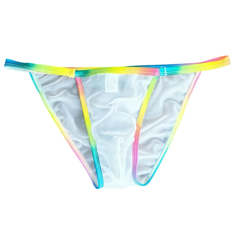 1pc Men Sexy Sheer Briefs Ultra Thin See Through Underwear Low Rise U Convex Pouch Mesh Breathable Panties Clubwear