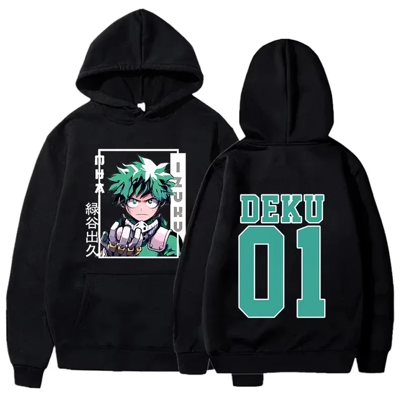 My Hero Academia Hoodie Deku Anime Streetwear Graphic Print Unisex Men Women Oversized Casual Sweatshirts Long Sleeve
