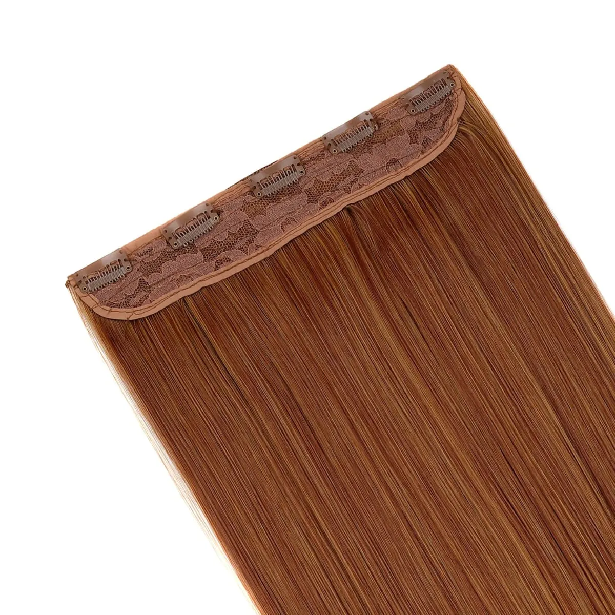 One Piece 5 Clips Long Straight Synthetic Clip In Hair Extension Ombre Gradient Color Hairpiece For Daily Party