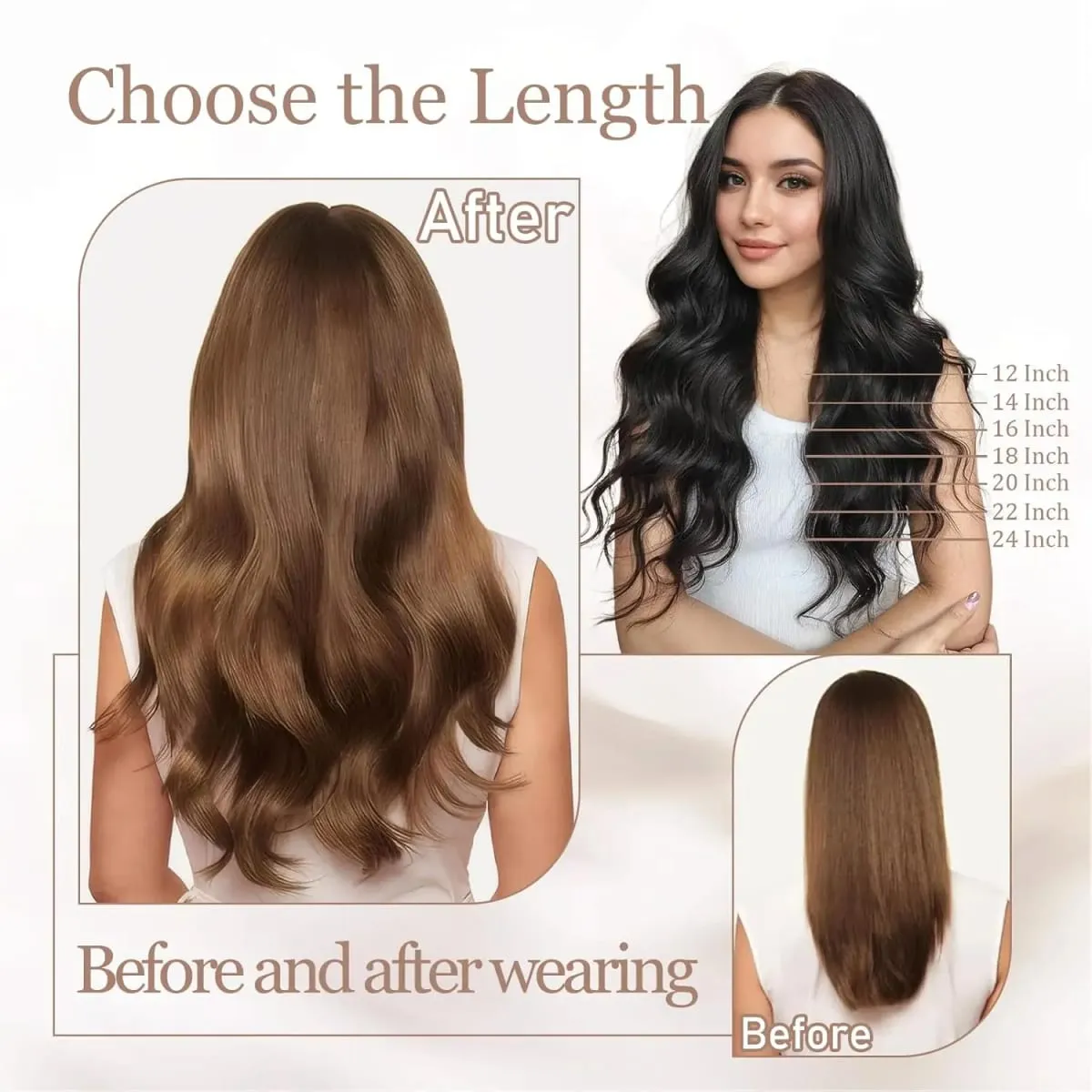 #4 Bone Straight Tape In Hair Extensions Indian Hair Medium Brown Tape In Human Hair Extensions 16-26 Inches 50g/20pcs For Women
